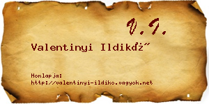 Valentinyi Ildikó névjegykártya
